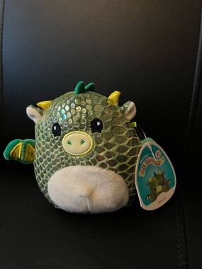 Squishmallows Green Sequin Dragon Plush